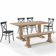Crosley Furniture Joanna 6 Piece Modern Wood Dining Set in Rustic Brown/Black