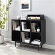 Crosley Furniture Liam 6 Cubby Wooden Record Storage Cube Bookcase in Black