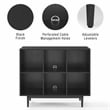 Crosley Furniture Liam 6 Cubby Wooden Record Storage Cube Bookcase in Black