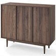 Crosley Furniture Liam 6 Cubby Wooden Record Storage Cube Bookcase in Walnut