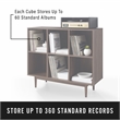 Crosley Furniture Liam 6 Cubby Wooden Record Storage Cube Bookcase in Walnut