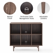 Crosley Furniture Liam 6 Cubby Wooden Record Storage Cube Bookcase in Walnut