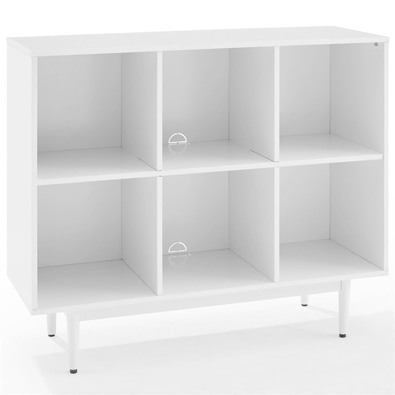 Crosley Liam 6 Cubby Wooden Bookcase in White