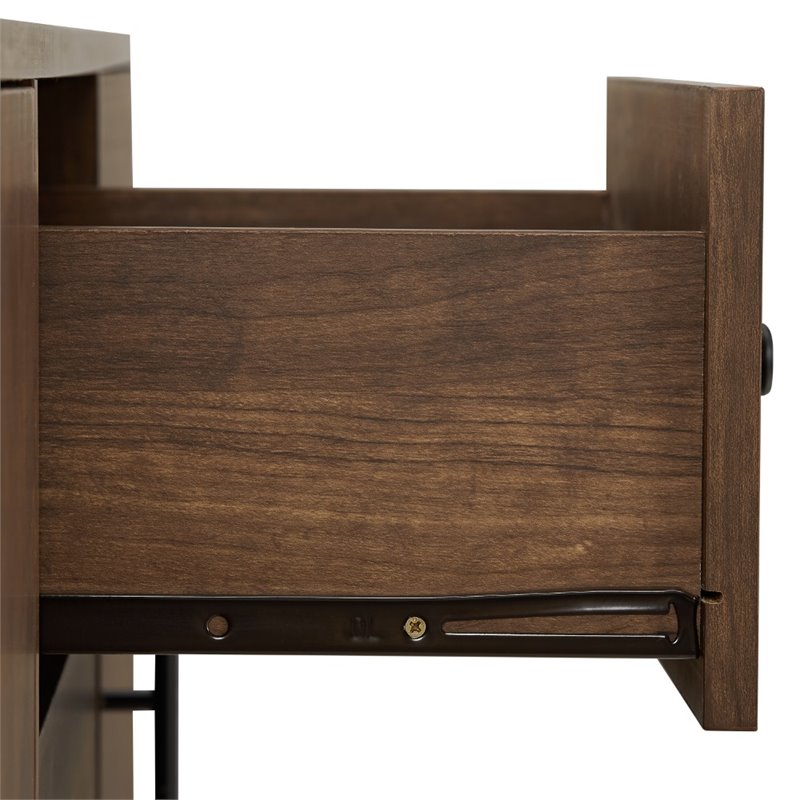 Crosley Furniture Lucas Mid-Century Wood Sideboard Buffet Cabinet in Brown