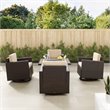 Crosley Furniture Palm Harbor 5PC Wicker / Rattan Conversation Set in Sand/Brown