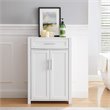 Crosley Furniture Savannah Transitional Wood Storage Cabinet in White/Nickel