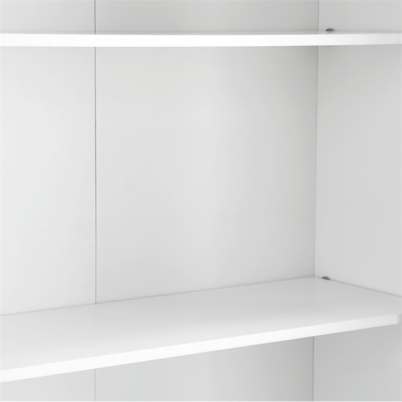 Crosley Furniture Savannah Transitional Wood/Metal Spacesaver in White/Nickel