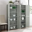 Crosley Furniture Savannah Transitional Tall Wood Pantry in Gray (Set of 2)