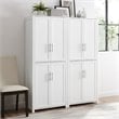 Crosley Furniture Savannah Transitional Tall Wood Pantry in White (Set of 2)