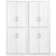 Crosley Furniture Savannah Transitional Tall Wood Pantry in White (Set of 2)