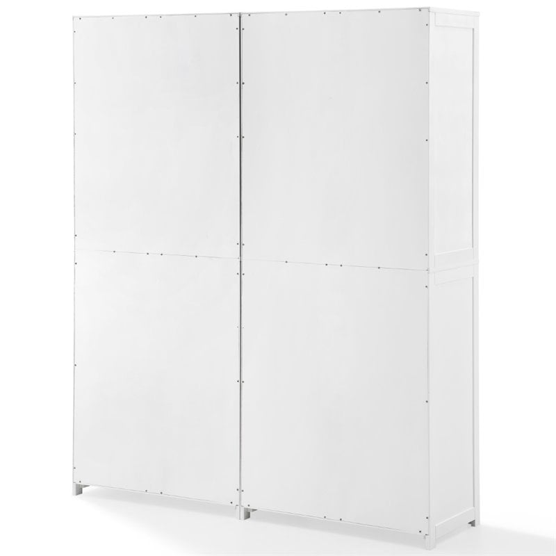 Crosley Furniture Savannah Transitional Tall Wood Pantry in White (Set of 2)