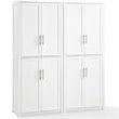 Crosley Furniture Savannah Transitional Tall Wood Pantry in White (Set of 2)
