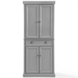 Crosley Furniture Seaside Coastal Wood/Metal Pantry in Distressed Gray and Gold