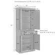 Crosley Furniture Seaside Coastal Wood/Metal Pantry in Distressed Gray and Gold