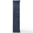 Crosley Furniture Seaside Coastal Wood/Metal Pantry in Distressed Navy and Black