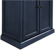 Crosley Furniture Seaside Coastal Wood/Metal Pantry in Distressed Navy and Black