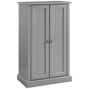 Crosley Furniture Seaside Wooden Coastal Accent Cabinet in Distressed Gray