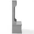 Crosley Furniture Seaside Coastal Wood Hall Tree in Distressed Gray and Chrome