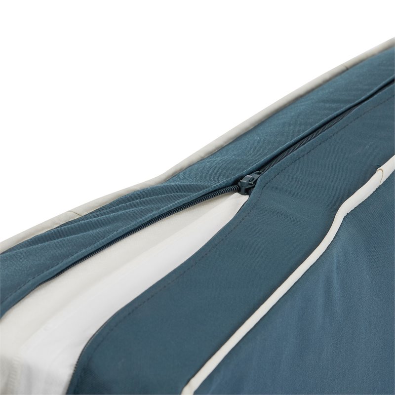 Crosley Furniture Bradenton Wicker Outdoor Sectional Corner Chair in Navy/Gray