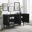 Crosley Furniture Everett 2 Large Cabinets Modern Wood Sideboard in Matte Black