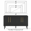 Crosley Furniture Everett 2 Large Cabinets Modern Wood Sideboard in Matte Black