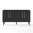 Crosley Furniture Everett 2 Large Cabinets Modern Wood Sideboard in Matte Black