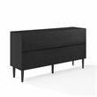 Crosley Furniture Everett 2 Large Cabinets Modern Wood Sideboard in Matte Black