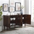 Crosley Furniture Everett 2 Large Cabinets Modern Wood Sideboard in Mahogany