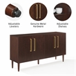 Crosley Furniture Everett 2 Large Cabinets Modern Wood Sideboard in Mahogany
