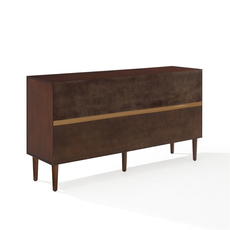 Crosley Furniture Everett 2 Large Cabinets Modern Wood Sideboard in Mahogany