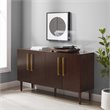 Crosley Furniture Everett 2 Large Cabinets Modern Wood Sideboard in Mahogany