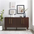 Crosley Furniture Everett 2 Large Cabinets Modern Wood Sideboard in Mahogany