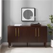 Crosley Furniture Everett 2 Large Cabinets Modern Wood Sideboard in Mahogany