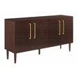Crosley Furniture Everett 2 Large Cabinets Modern Wood Sideboard in Mahogany