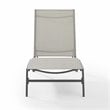 Crosley Furniture Weaver Steel Metal Sling Chaise Lounge in Gray (Set of 2)