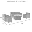 Crosley Furniture Bradenton 5pc Wicker / Rattan Sofa Set & Fire Table in Brown
