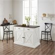 Crosley Furniture Clifton Modern Wood Kitchen Island w/ Camille Stool in White