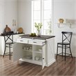 Crosley Furniture Clifton Modern Wood Kitchen Island w/ Camille Stool in White