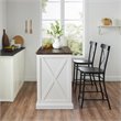 Crosley Furniture Clifton Modern Wood Kitchen Island w/ Camille Stool in White