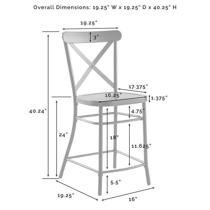 Crosley Furniture Clifton Modern Wood Kitchen Island w/ Camille Stool in White