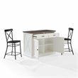 Crosley Furniture Clifton Modern Wood Kitchen Island w/ Camille Stool in White