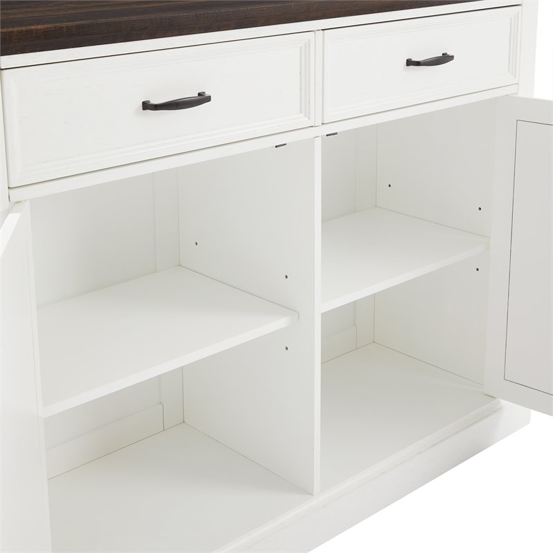 Crosley Furniture Clifton Modern Wood Kitchen Island w/ Camille Stool in White