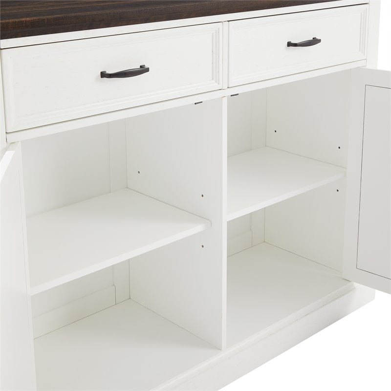 Crosley Furniture Clifton Modern Wood Kitchen Island w/ Saddle Stools in White