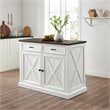 Crosley Furniture Clifton Modern Wood Kitchen Island in Distressed White/Brown