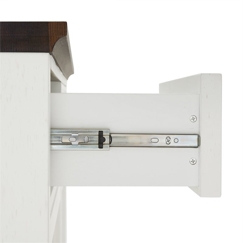 Crosley Furniture Clifton Modern Wood Kitchen Island in Distressed White/Brown