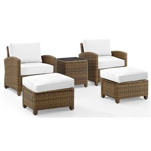 crosley furniture bradenton 5-piece wicker outdoor armchair set
