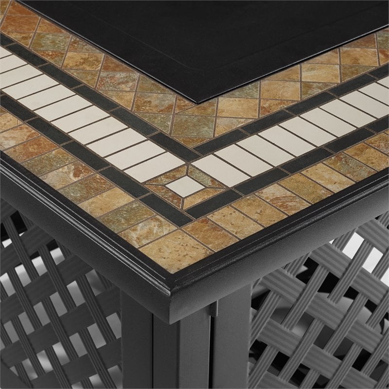 Crosley Furniture Bradenton 5PC Fabric Outdoor Conversation Set in Navy/Brown