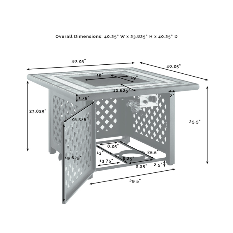 Crosley Furniture Bradenton 5PC Fabric Outdoor Conversation Set in Navy/Brown
