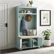 Crosley Furniture Holbrook Traditional Wood Hall Tree in Blue/Oatmeal