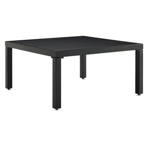 crosley furniture piermont modern metal outdoor sectional coffee table in black